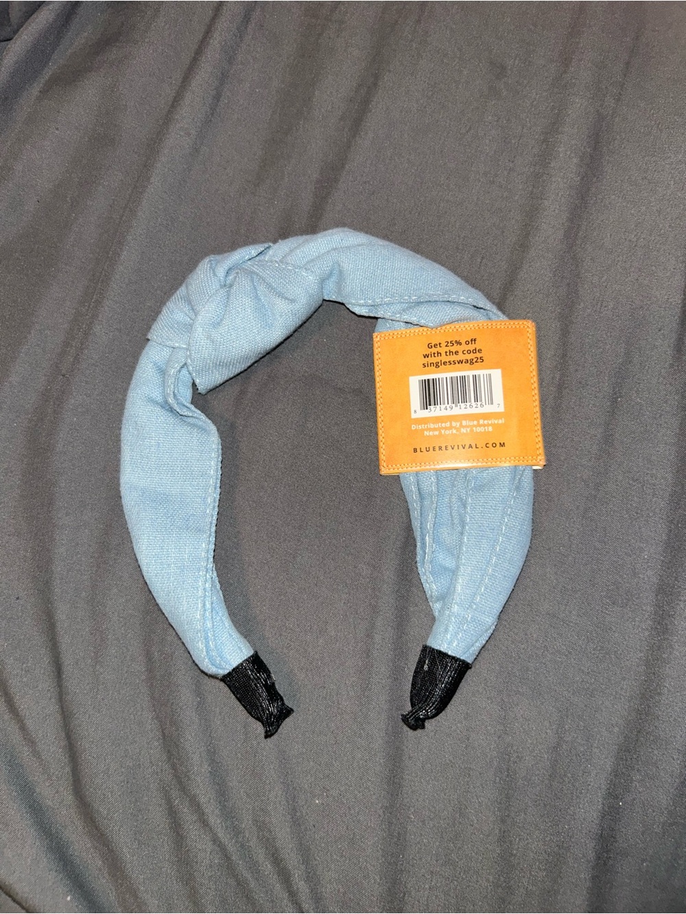 Blue Revival Got Me Twisted Denim Top Knotted Headband